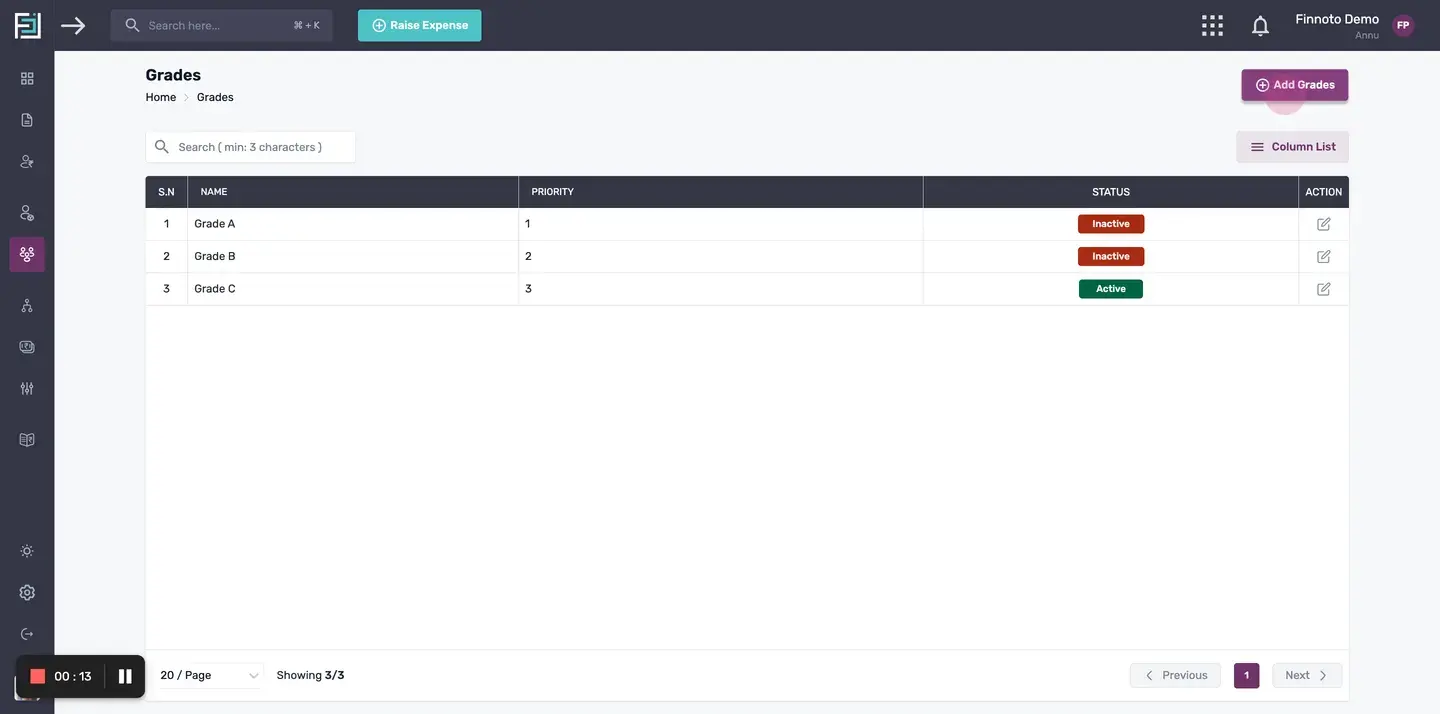 Once you are on the Grades page, click on the "Add Grade" button located at the top right corner of your screen.
