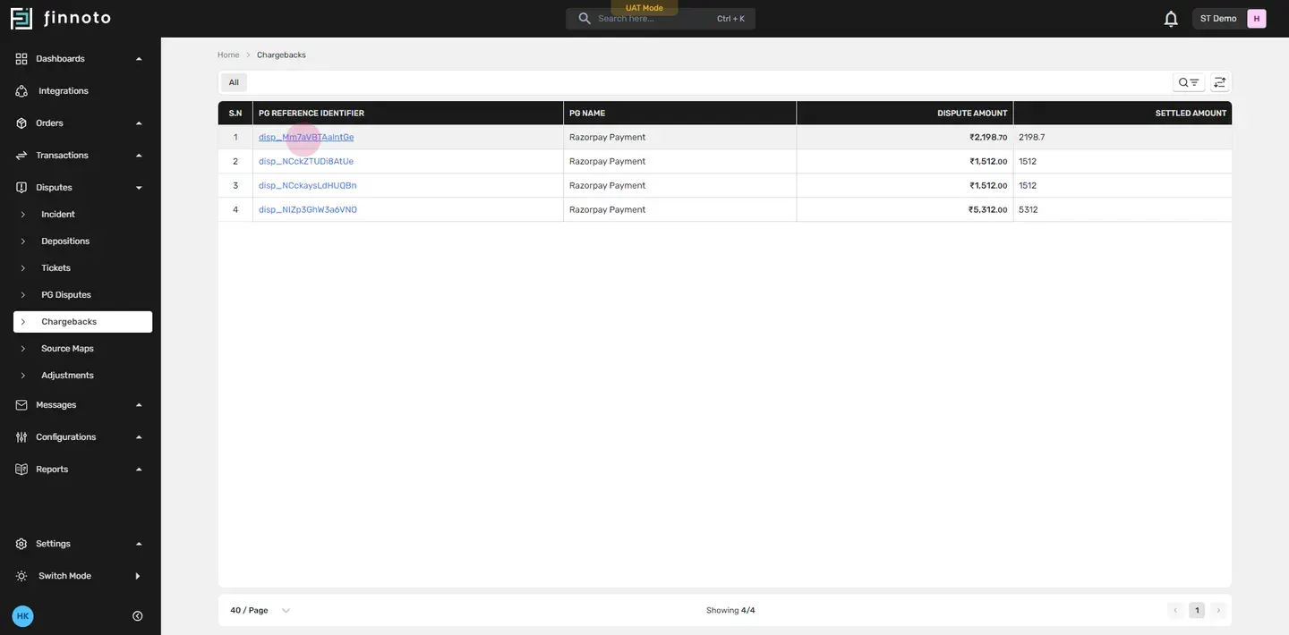 Handle chargebacks by accessing a detailed page providing information on the chargeback, the related payment info, and t