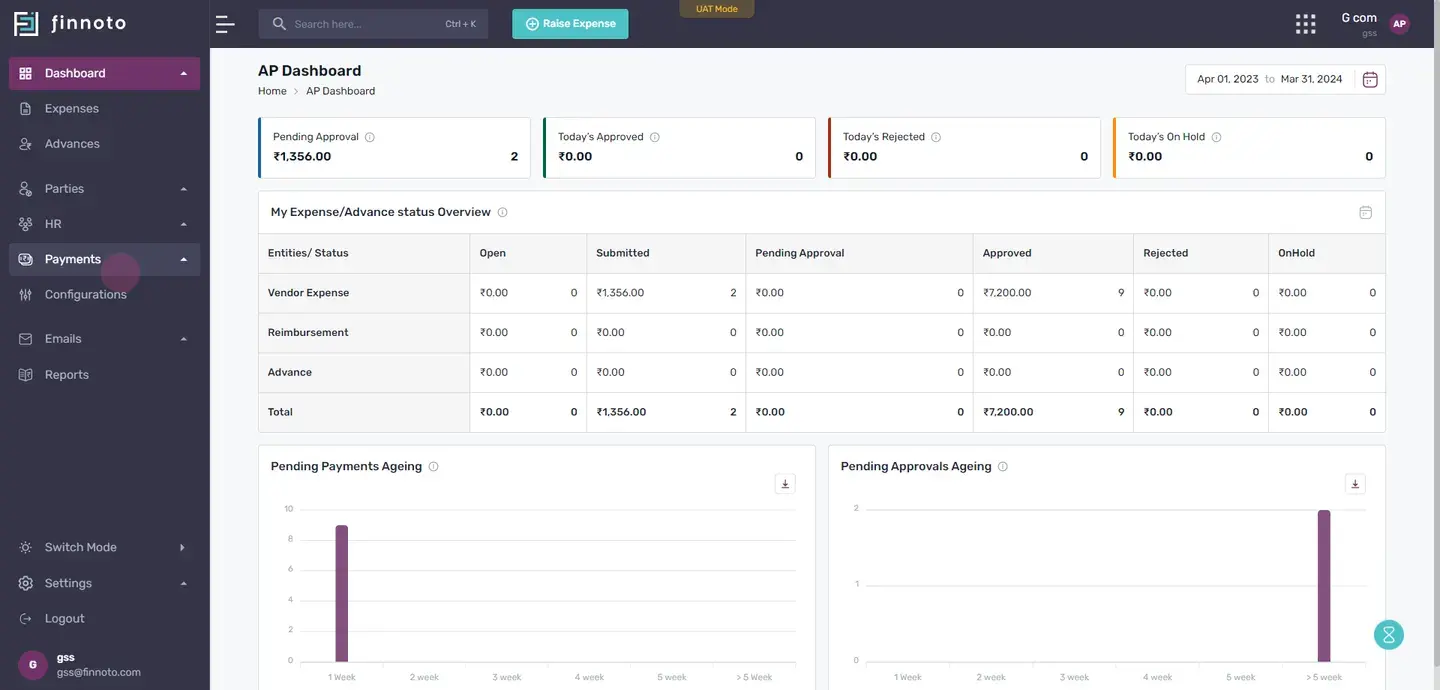 To begin, navigate to the payments menu.
