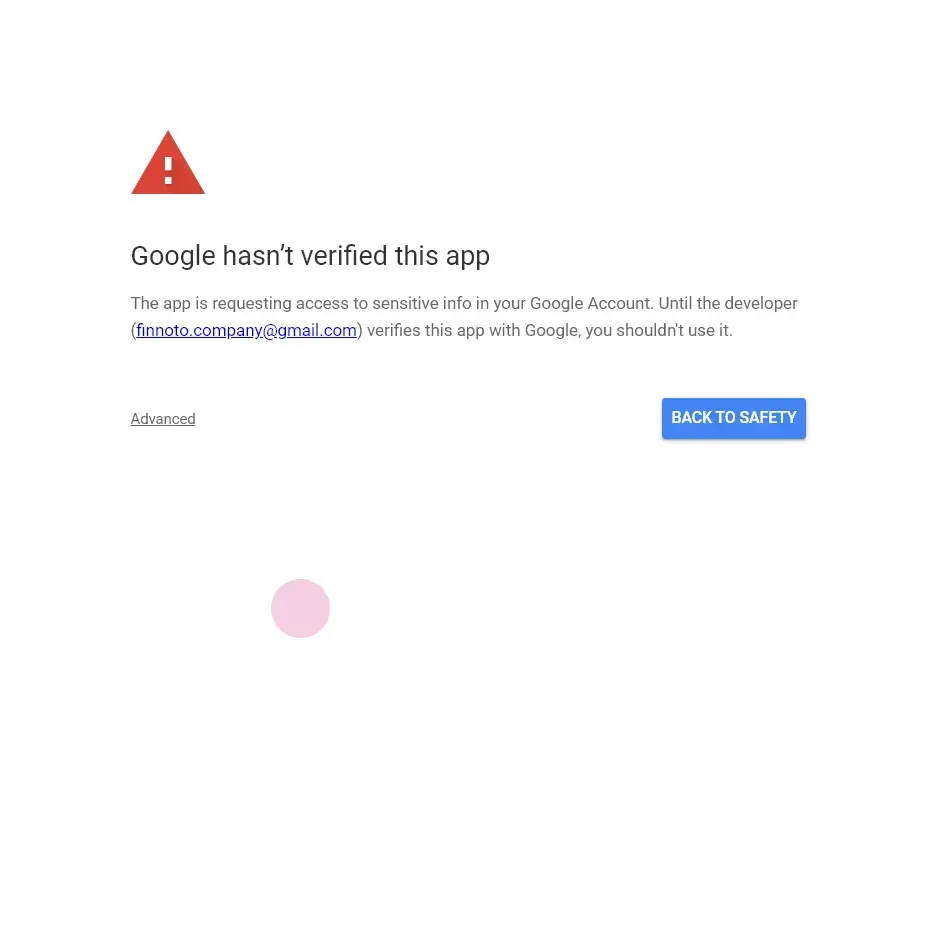 You might encounter our warning since our o auth is not yet verified by Google.
