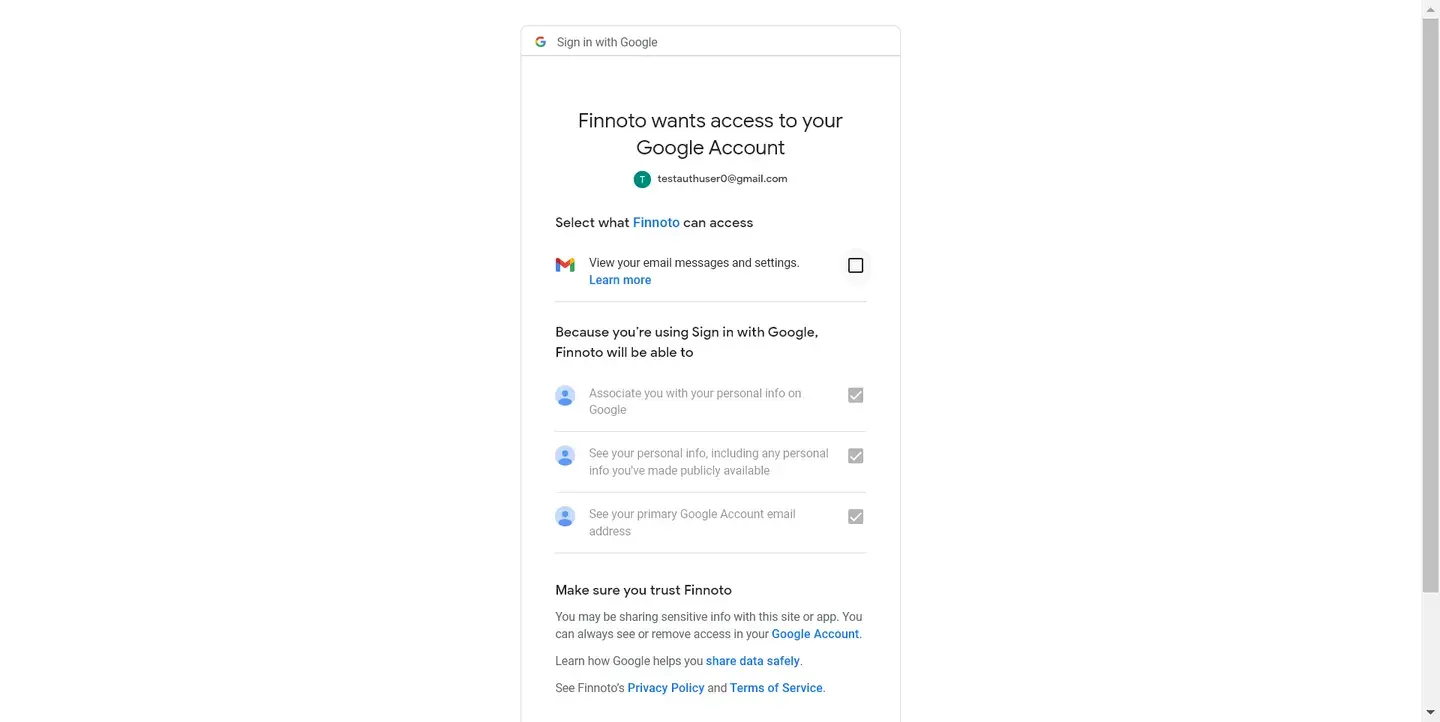 Finnoto Chrome extension