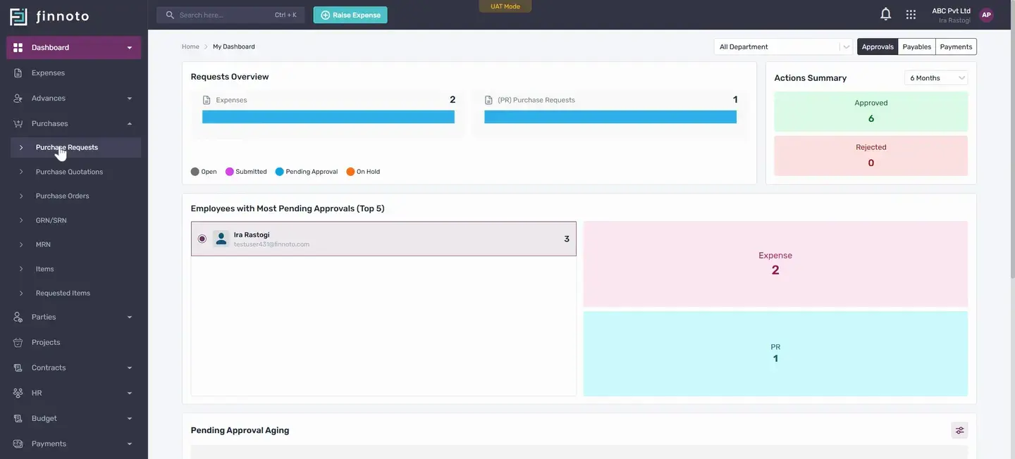 From this module click over the purchase request and from the Add PR button you will be able to see the create purchase 