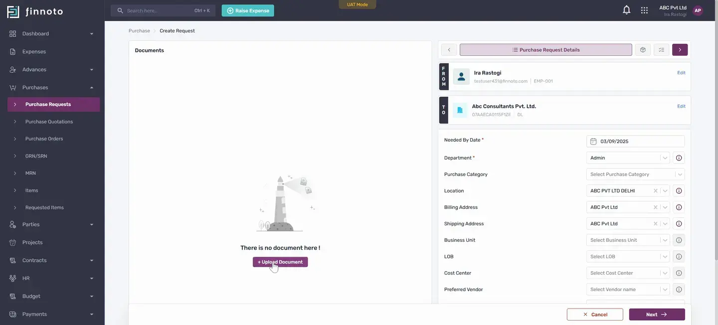 In this form if you want to upload any document, you can upload it.