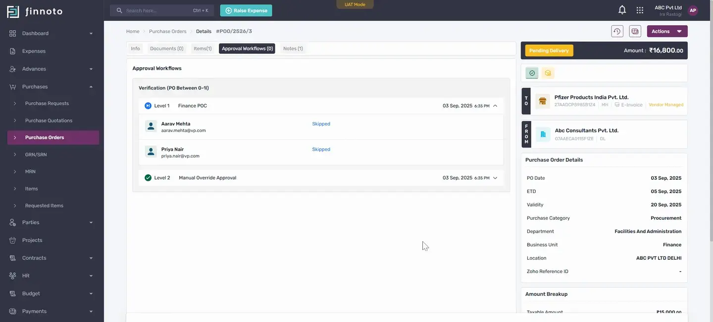 So this is how from the PR a PO is generated and from the PO we can create a GRN srn. So this we will take over in our n