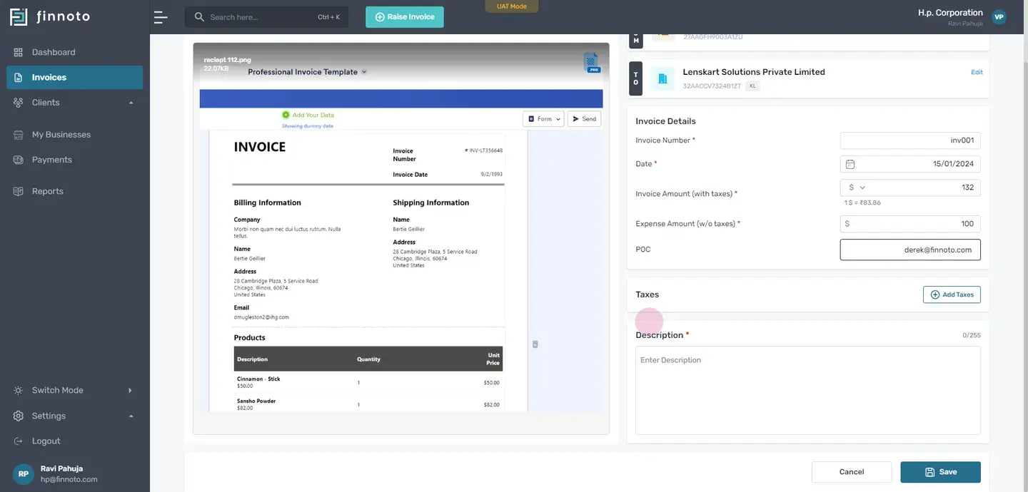 If you want to add taxes, you can add it from here.