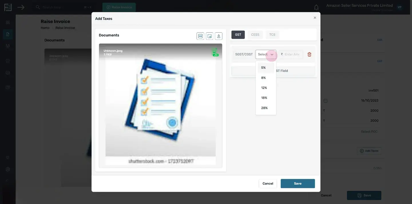 If you want to edit the tax, click on the "Edit Taxes" button in the Taxes card.