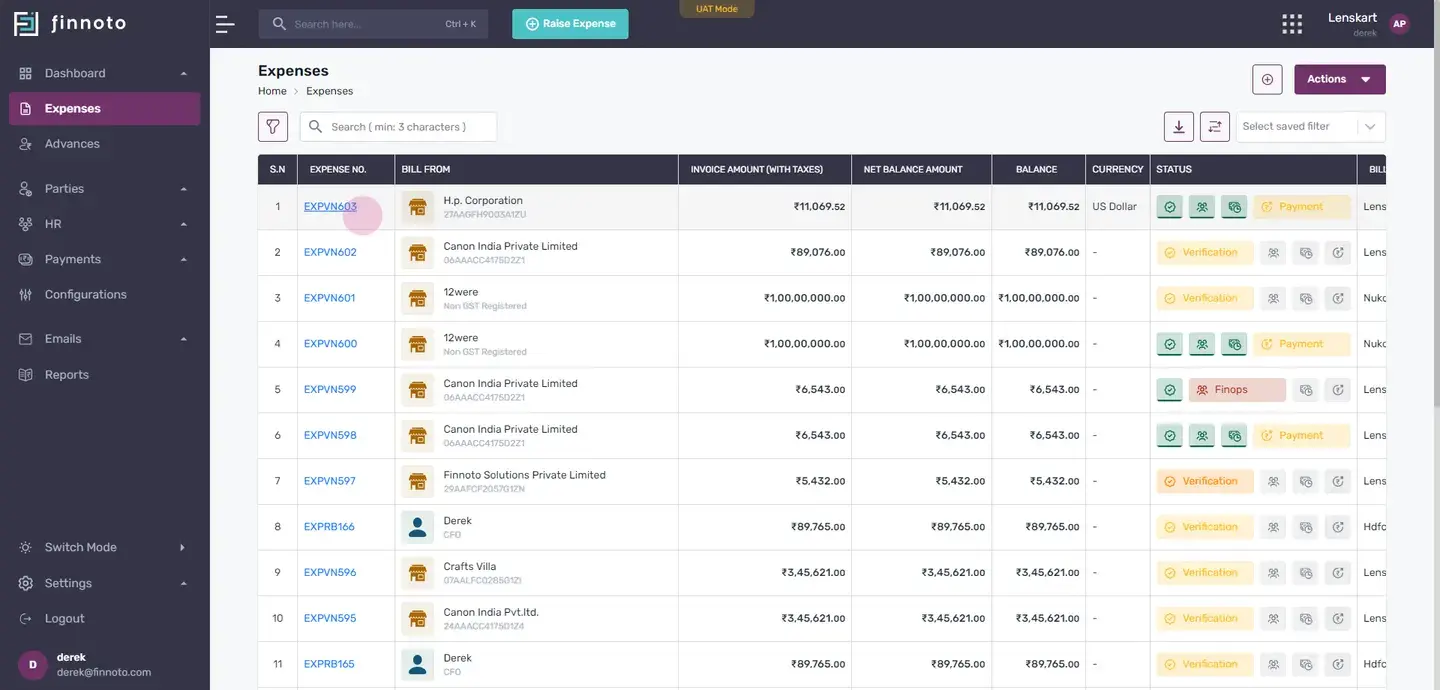Select the expense in which you want to pay it through international currency.
