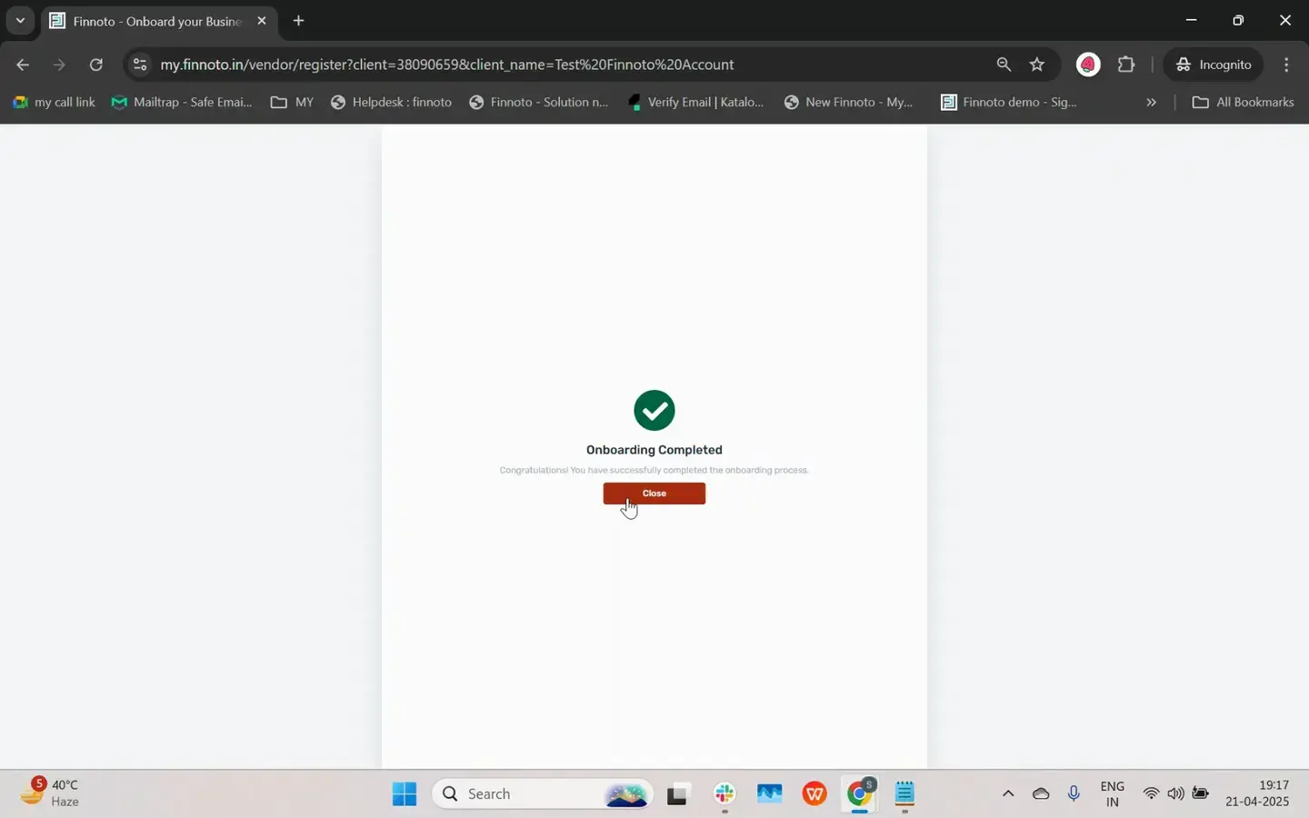 If you're logged out or the screen is locked out, re-login with your credentials. Navigate to the Add Client window.