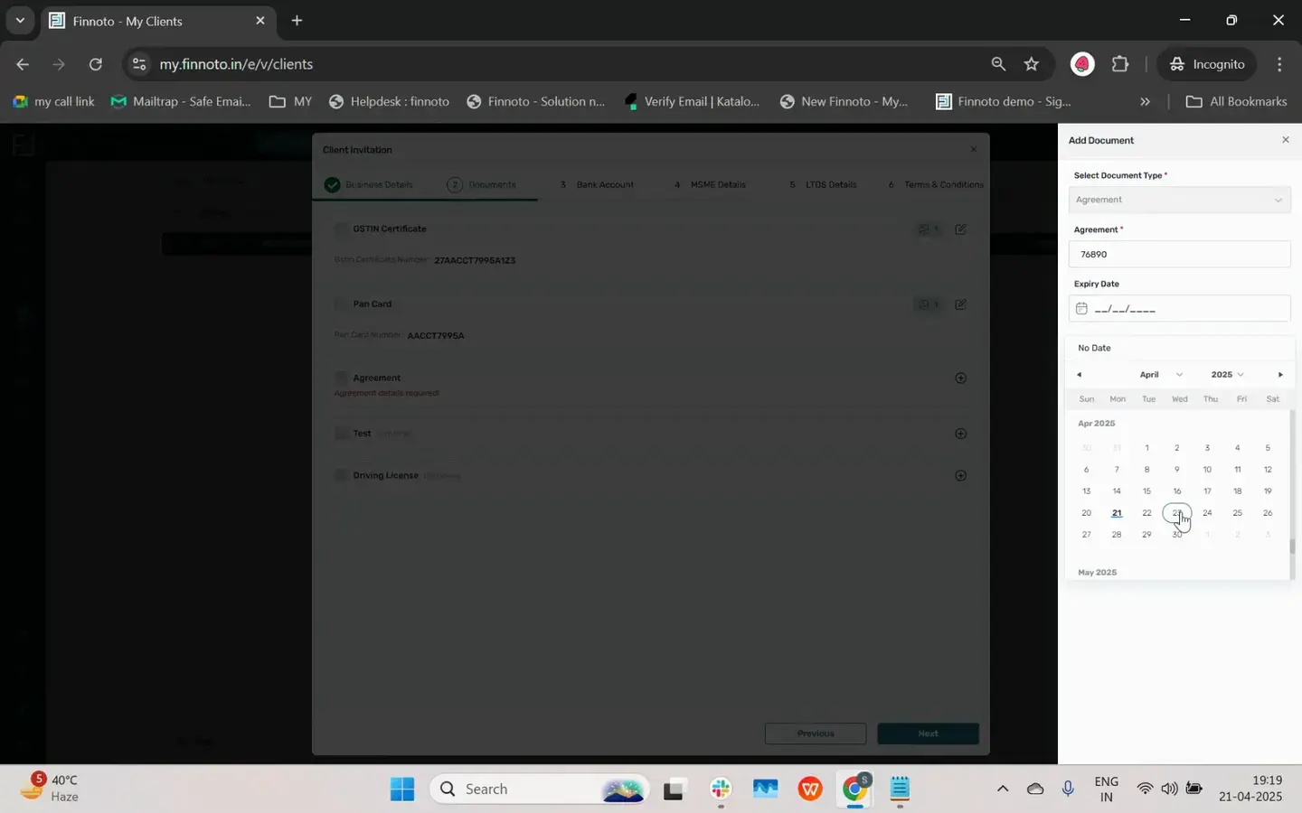Upload the required file