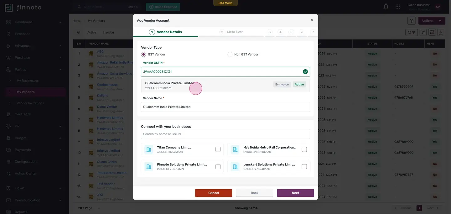 Enter a valid GSTN number