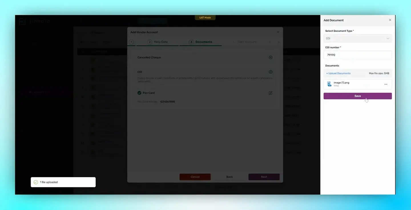 Fill in the basic details and upload the document