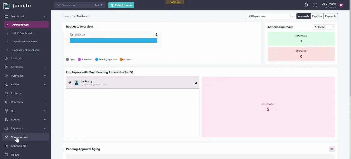 Start by navigating to the Configurations menu.