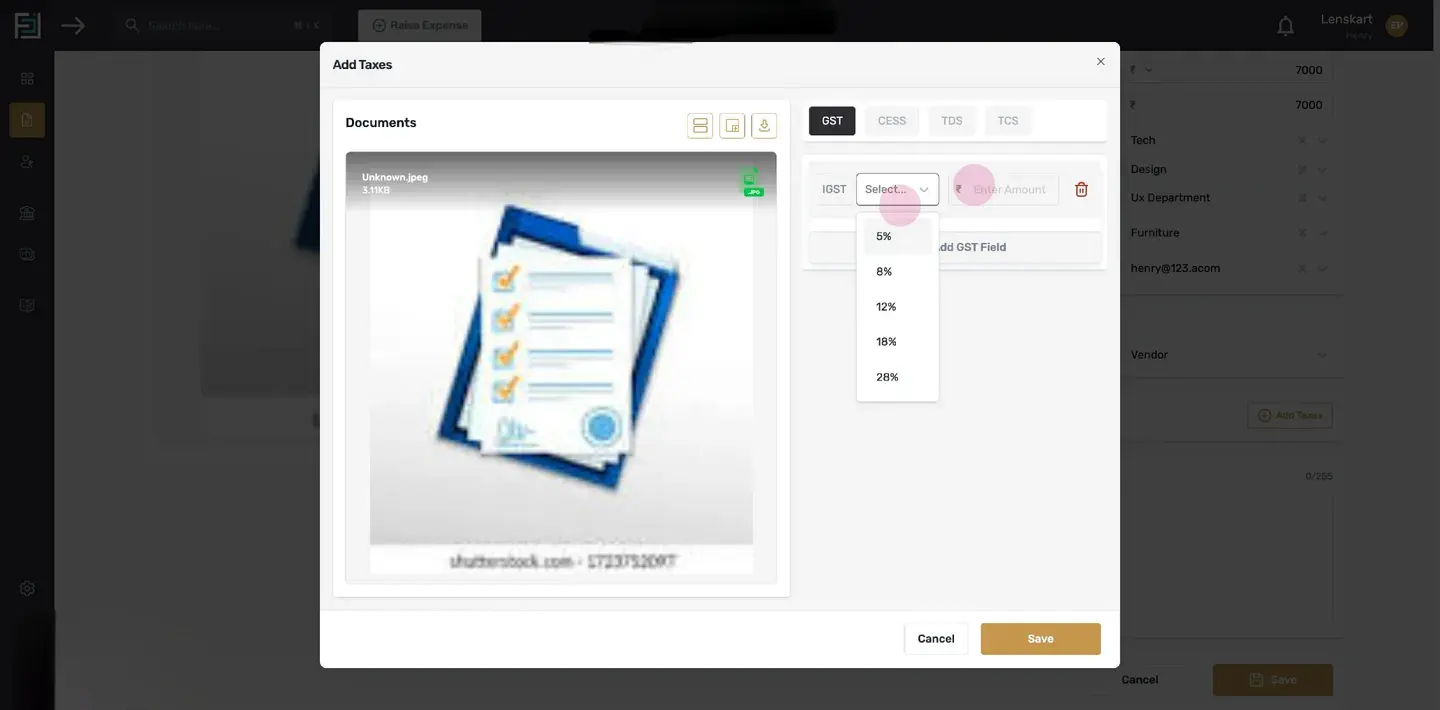 If you want to edit the tax, click on the "Edit Taxes" button in the Taxes card.